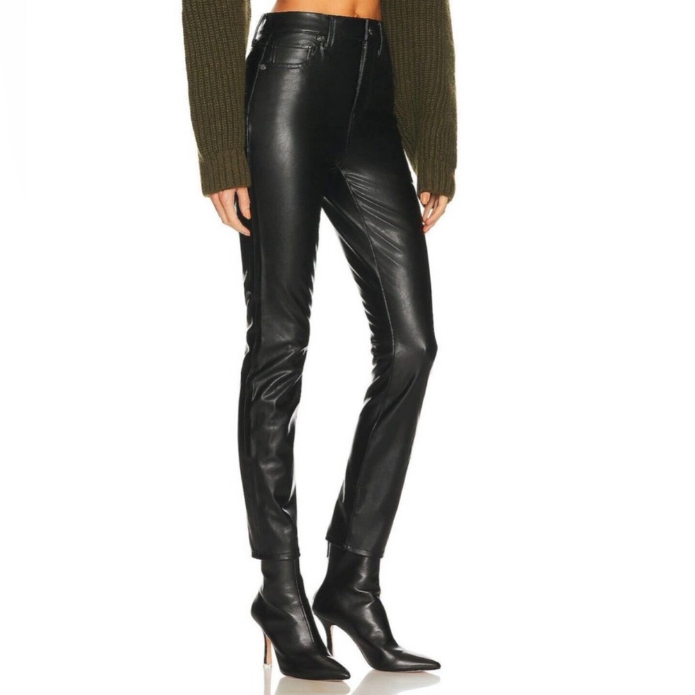 VERONICA BEARD Maera Extra High Rise Skinny Black Vegan Faux Leather Pants Sz 27